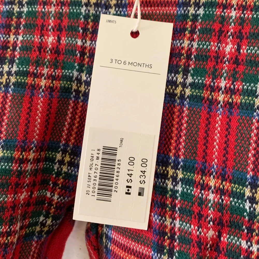 NWT Janie and Jack Baby Holiday Plaid Outfit, Tartan Leggings + Fur-Trim Top Set - Picture 8 of 9